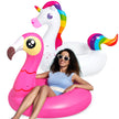 JOYIN 2-Pack Flamingo Unicorn Pool Float - Fun Beach Floaties, Inflatable Swimming Pool Tubes Party Toys, Lake Beach Floaty Swim Rings Summer Pool Raft Lounger for Adults & Kids 🍁 All In One Marketplace Canada