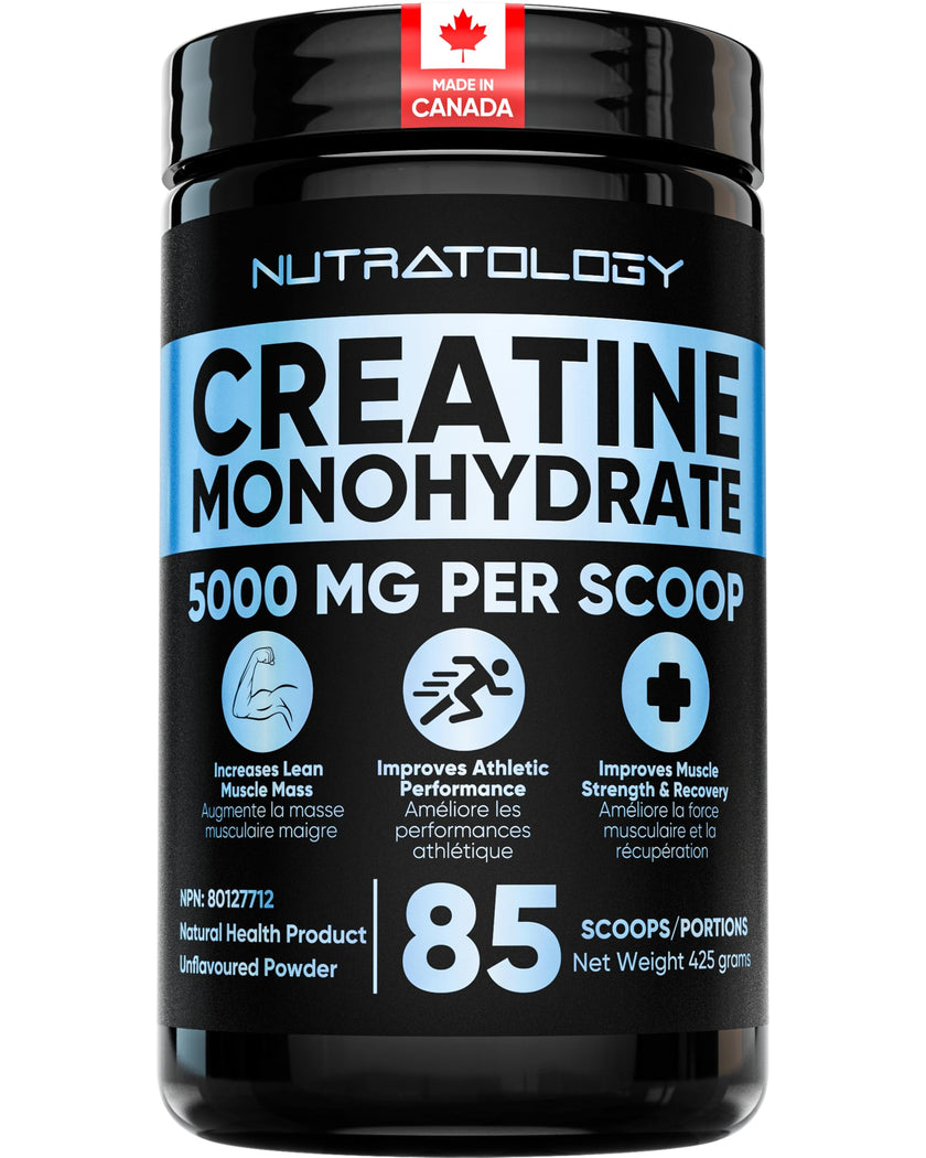 Pure Micronized Creatine Dissolves Easily | Creatine Monohydrate Powder 425g - For Increased Muscle Growth & Performance - Supports Athletic Performance - Creatine Powder for Workouts - 85 Servings 🍁 All In One Marketplace Canada