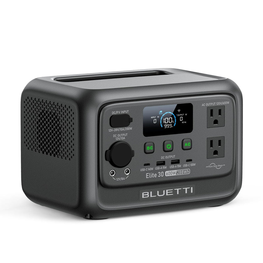 BLUETTI Elite 30 V2 Portable Power Station 600W (Power Lifting 1500W), 288Wh LiFePO4 Battery with 10ms UPS, Emergency Backup Power for Home Blackout/Winter Storm, Solar Generator for Camping/Road Trip 🍁 All In One Marketplace Canada