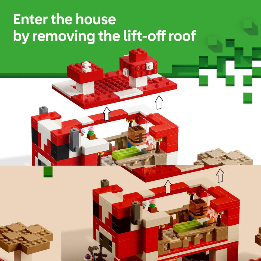 LEGO Minecraft The Mooshroom House Toy Figures and Playset - Building Minecraft Toy for Kids, Boys and Girls, Ages 8+ - with Steve and Other Figures for Pretend Play - Gift Idea for Birthdays - 21270 🍁 All In One Marketplace Canada
