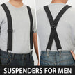 Suspenders for Men Heavy Duty Mens Suspenders Elastic 1.5-inch Braces Adjustable with 4 Plastic Snap Loop for Jeans Pants Outdoor Work Wedding Black 🍁 All In One Marketplace Canada