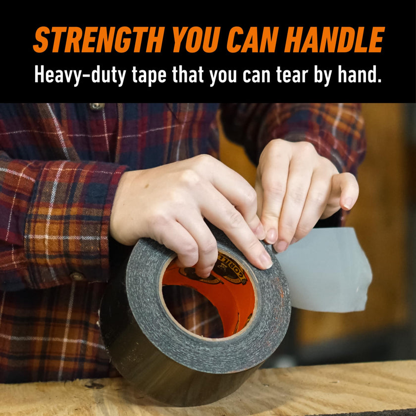 Gorilla Tough & Wide Utility Tape, Duct Tape, Double-Thick Adhesive, All Weather Resistant Shell, Reinforced Backing, Black, 2.8 in x 25 yd (Pack of 1) 🍁 All In One Marketplace Canada