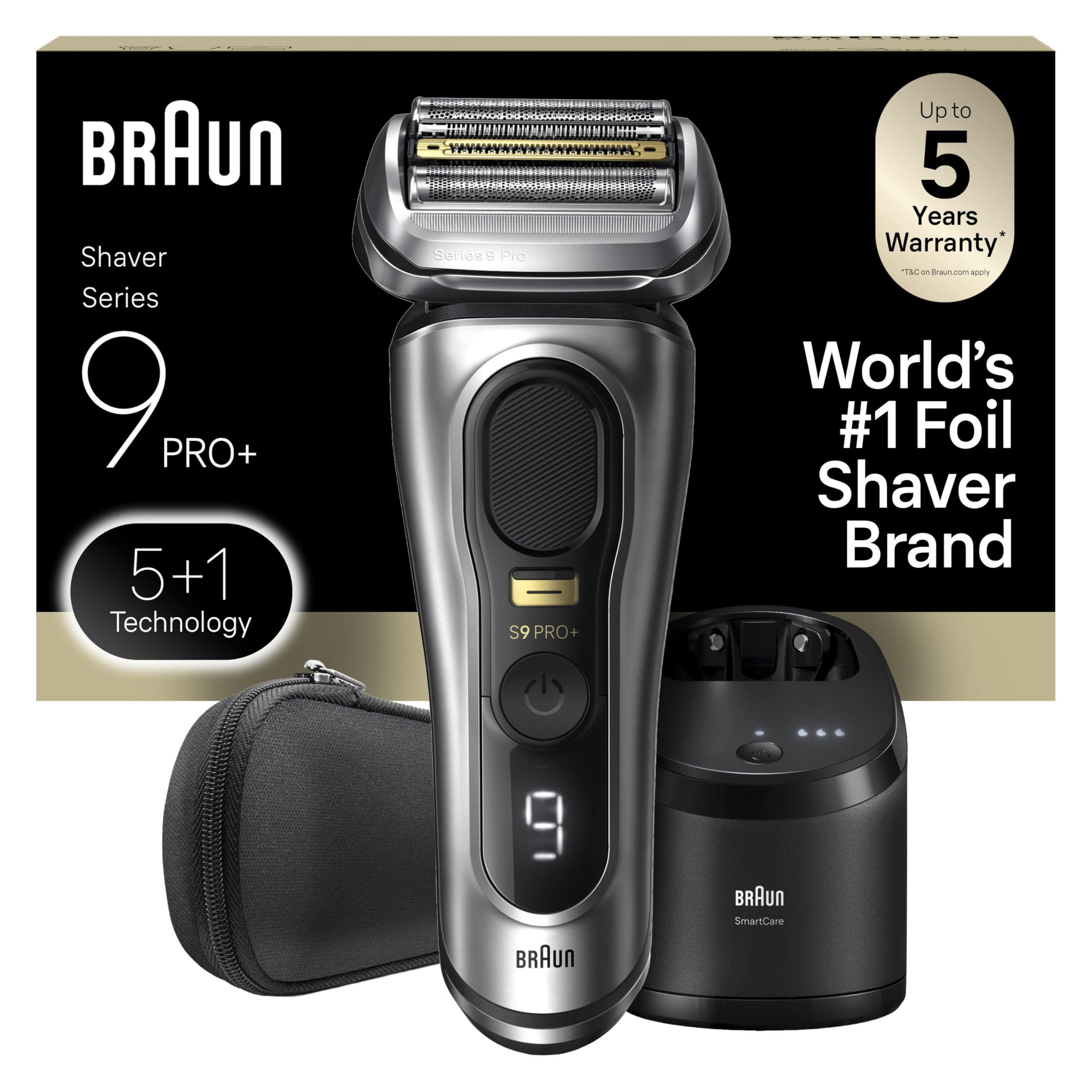 Braun Shavers for Men, Trimmer, Electric Foil Razor, Series 9 Pro+ Shaver, Precision Long Hair Trimmer, Wet & Dry with SmartCare Center, 9567cc, Silver 🍁 All In One Marketplace Canada