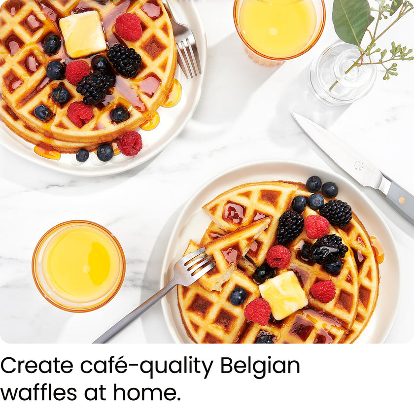 Chefman Rotating Belgian Waffle Maker, 180° Flip Iron w/ Non-Stick Plates, Adjustable Timer, Locking Lid, & Drip Plate, Space Saving Storage, Mess-Free Breakfast, Stainless Steel/Black 🍁 All In One Marketplace Canada