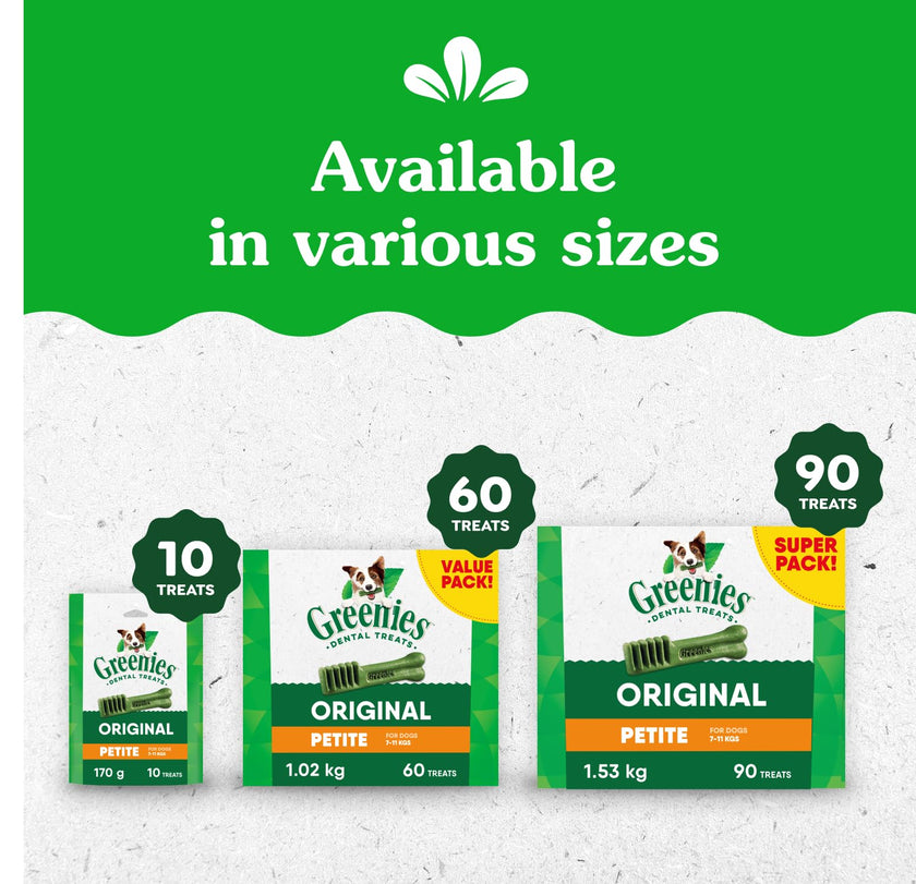 GREENIES Dog Treats Original Petite Natural Dental Care, (60 Treats) 36oz. Pack 🍁 All In One Marketplace Canada