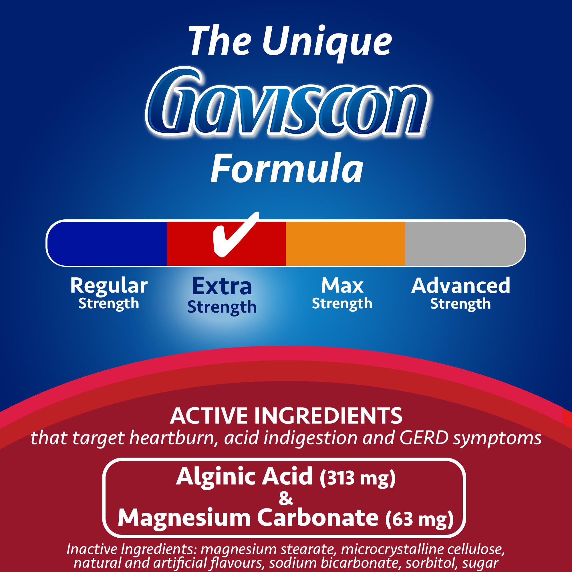 Gaviscon Extra Strength Flavour Burst Tablets - 120 Count - Chewable Foaming Antacid Tablets for Day and Night Heartburn Relief, Acid Reflux and GERD Relief, Fruit Blast - Free of Aluminum, Lactose and Gluten 🍁 All In One Marketplace Canada