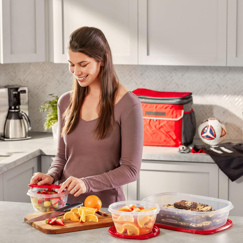 Rubbermaid TakeAlongs Food Storage Containers, 52 Piece Plastic Container Set, Dishwasher and Microwave Safe Meal Prep, Snack, and Lunch Container, BPA Free, Ruby Red 🍁 All In One Marketplace Canada