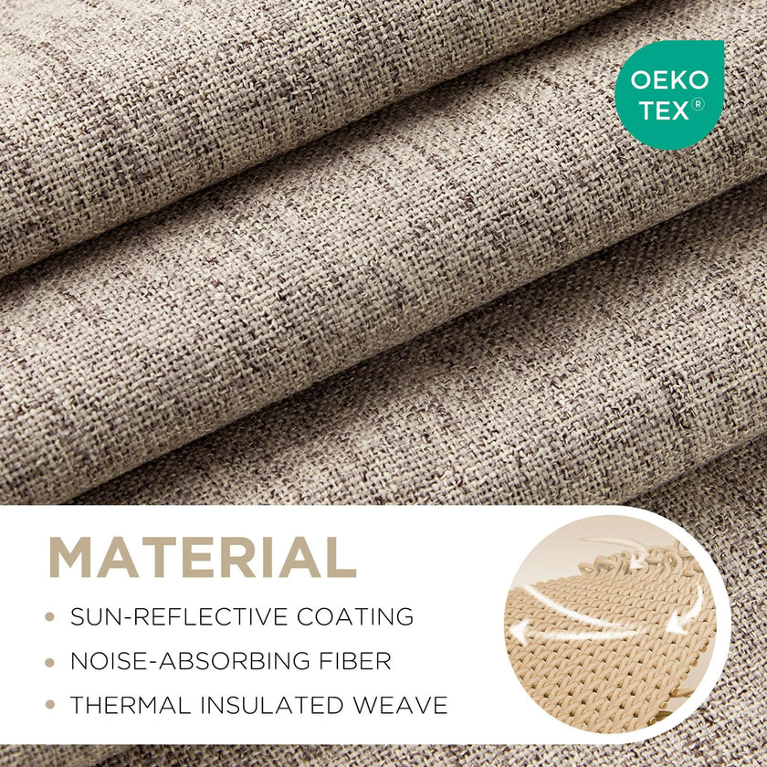 Joydeco Blackout Curtains for Bedroom - 96 Inch Long 100% Light Blocking 2 Panels Set Linen Drapes, Thermal Insulated Room Darkening Curtains, Linen Textured for Living Room, Rod Pocket & Back Tabs 🍁 All In One Marketplace Canada