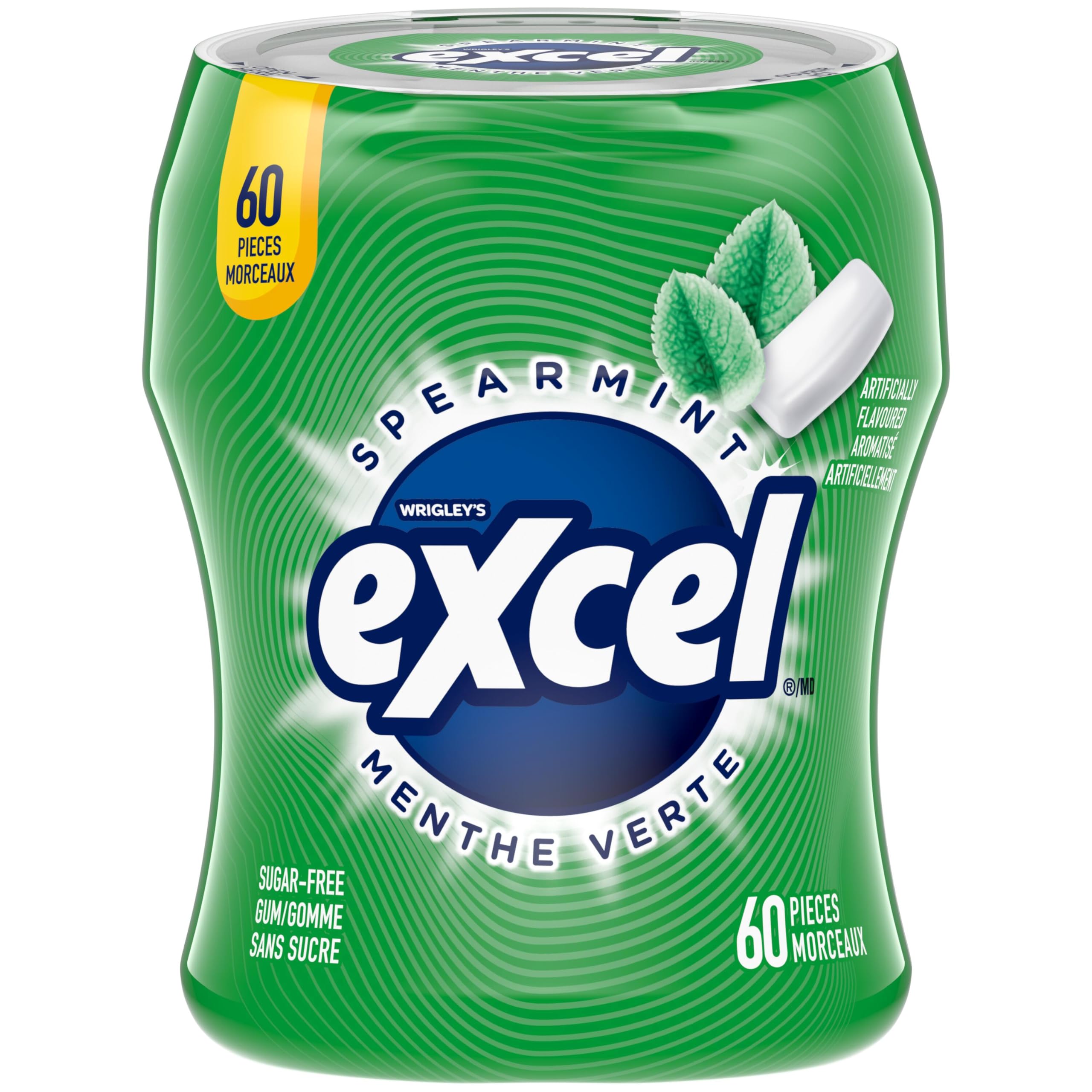 EXCEL, Spearmint Flavoured Sugar Free Chewing Gum, 60 Pieces, 6 Bottles 🍁 All In One Marketplace Canada