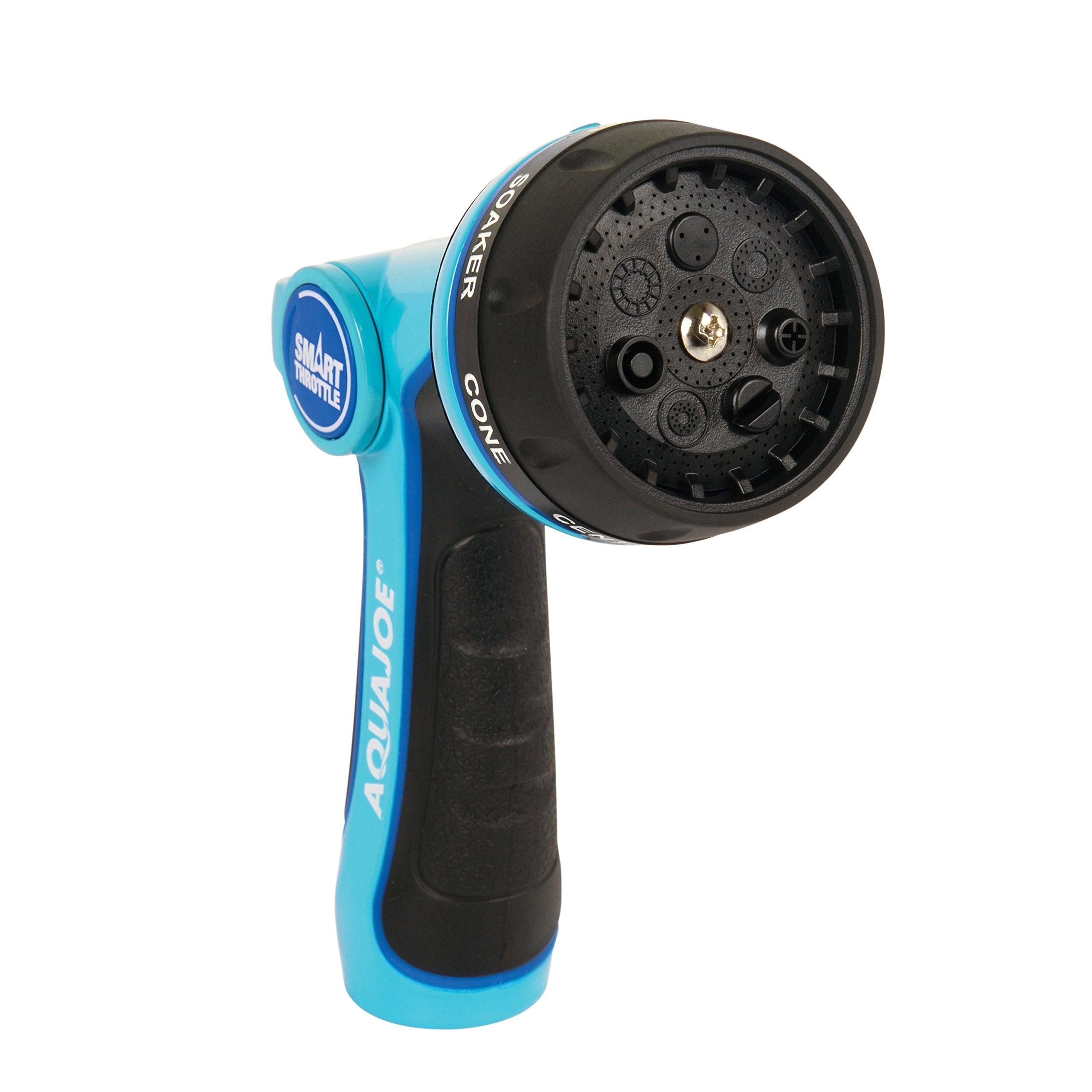 Aqua Joe AJHN102 Heavy Duty Indestructible Metal Multi Function Adjustable Hose Nozzle with Smart Throttle, Blue 🍁 All In One Marketplace Canada