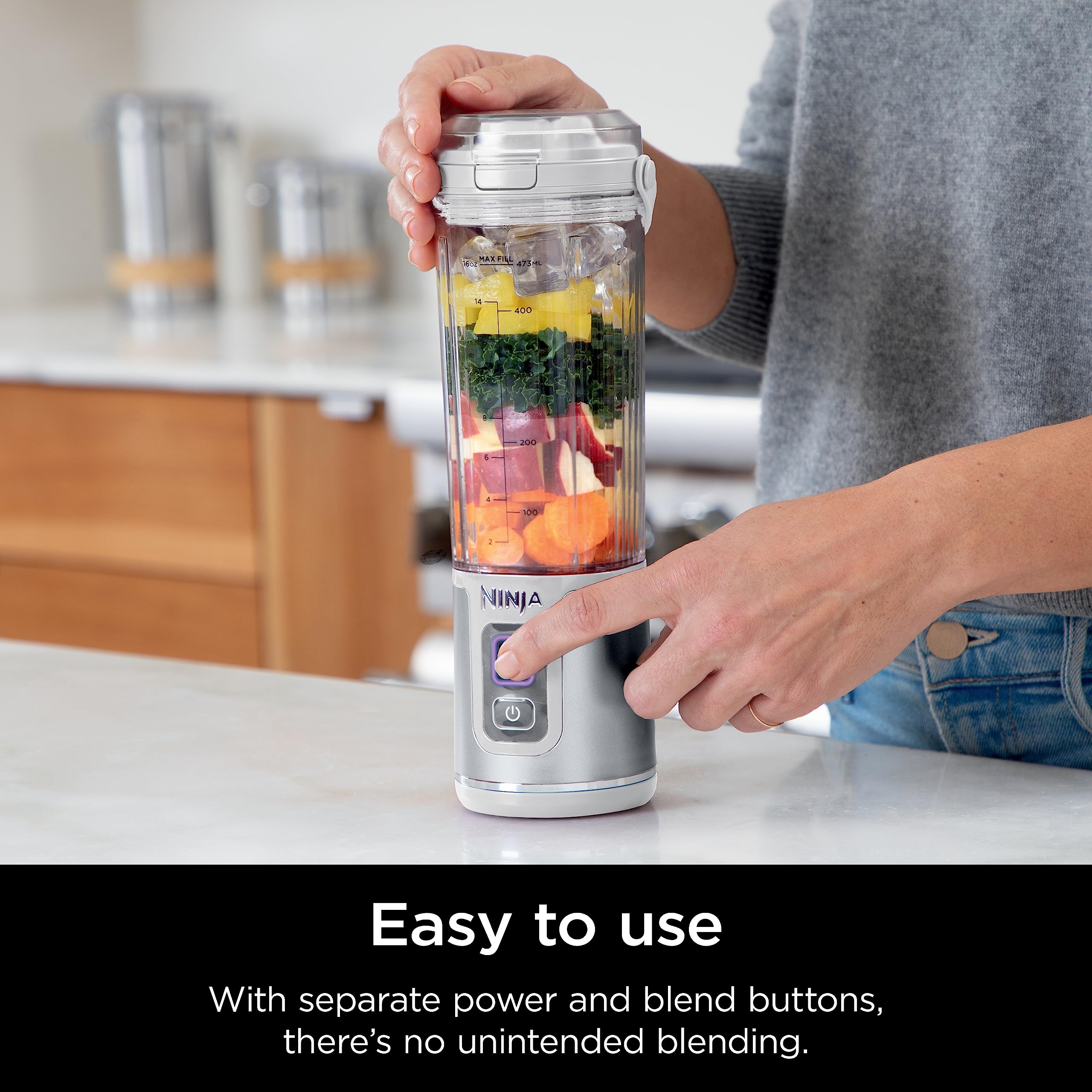 Ninja Blast Portable Blender, Cordless, 18oz. Vessel, Personal Blender for Shakes & Smoothies, BPA Free, Leakproof Lid, USB-C Rechargeable, White, BC151WHC (Canadian Version) 🍁 All In One Marketplace Canada