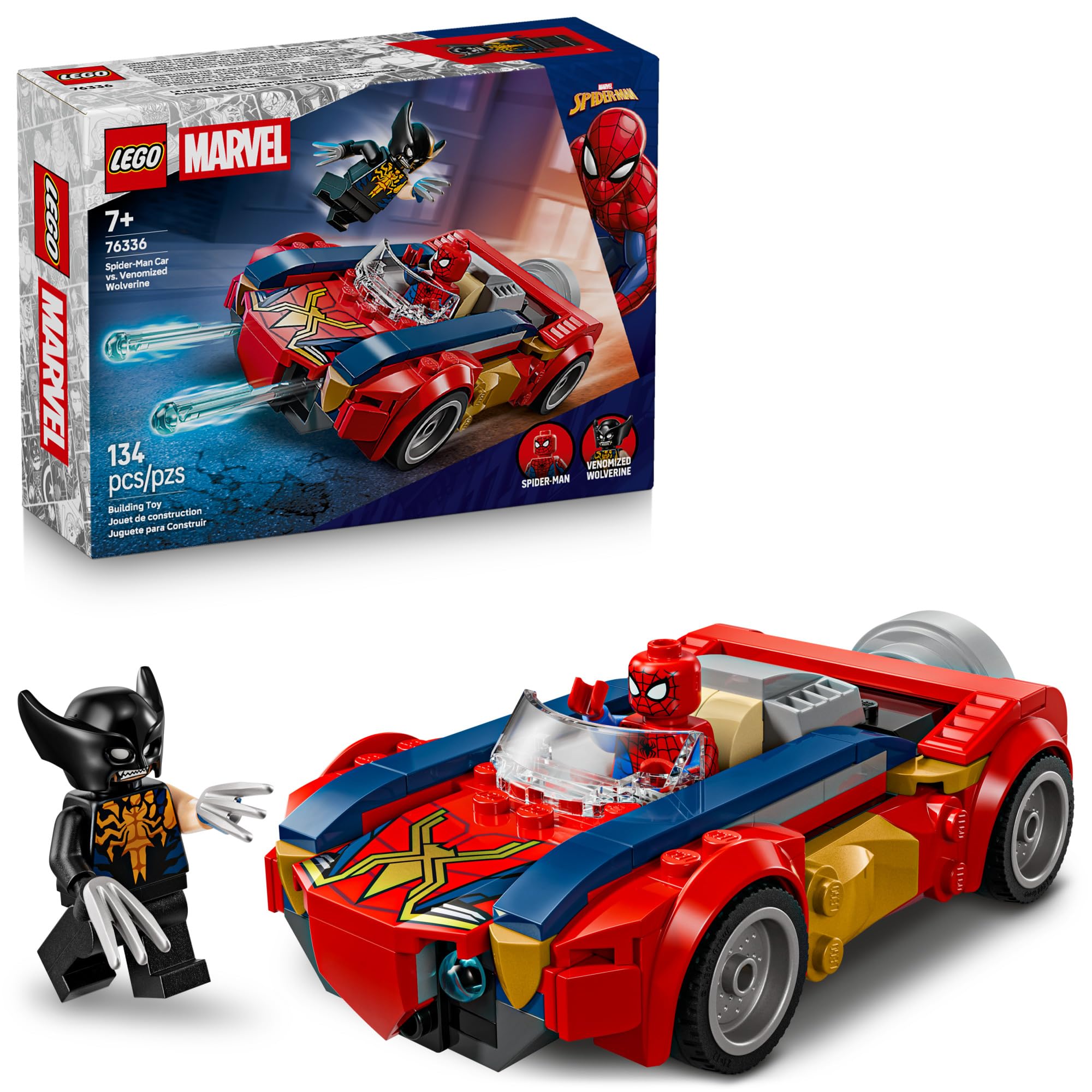 LEGO Marvel Spider-Man Car vs. Venomized Wolverine Building Toy for Boys & Girls - Super Hero & Villain Playset W/2 Marvel Minifigures - Gift Idea for Birthdays - Ages 7+ - 76336 🍁 All In One Marketplace Canada
