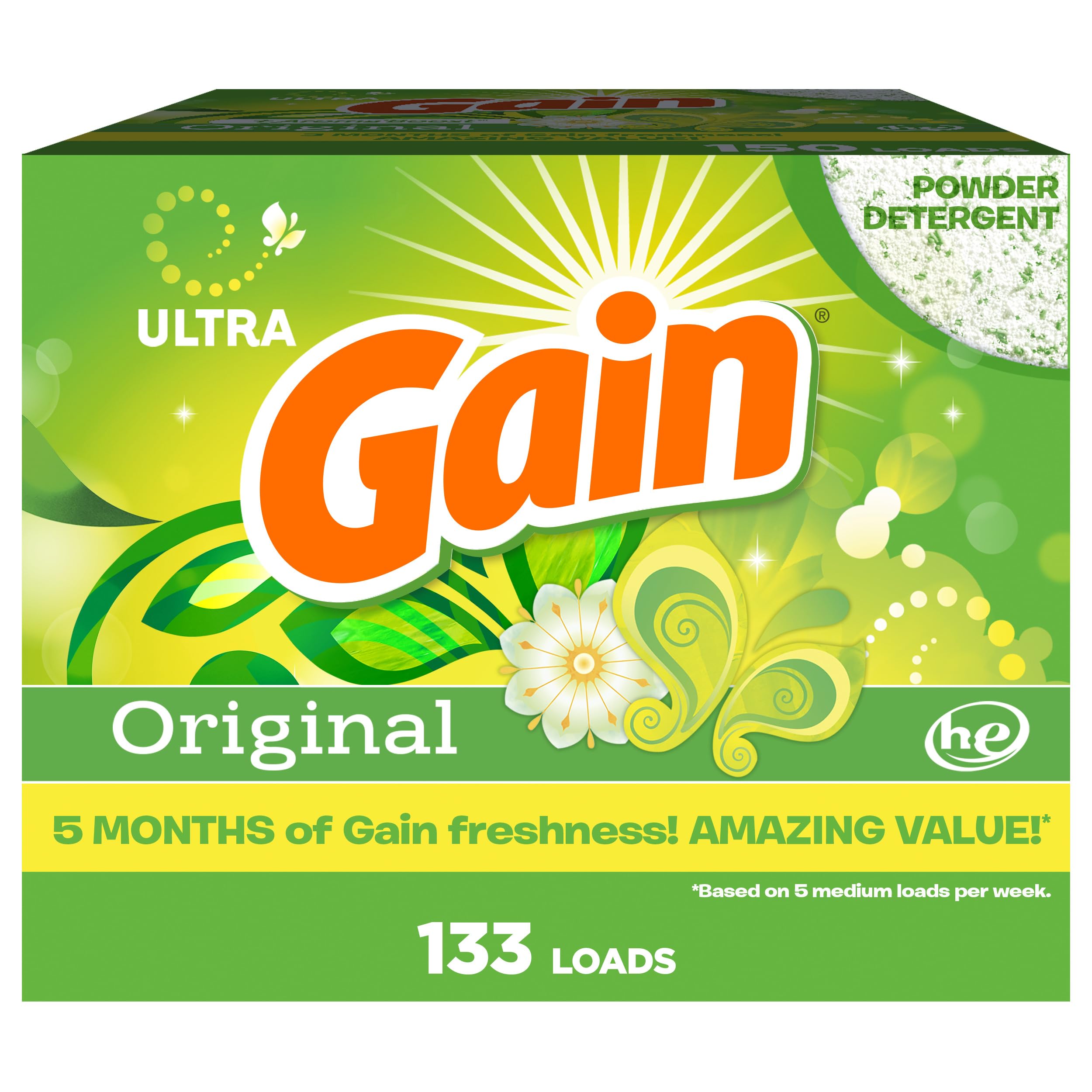 Gain Powder Laundry Detergent, Original Scent, 133 Loads, 3.4 KG 🍁 All In One Marketplace Canada