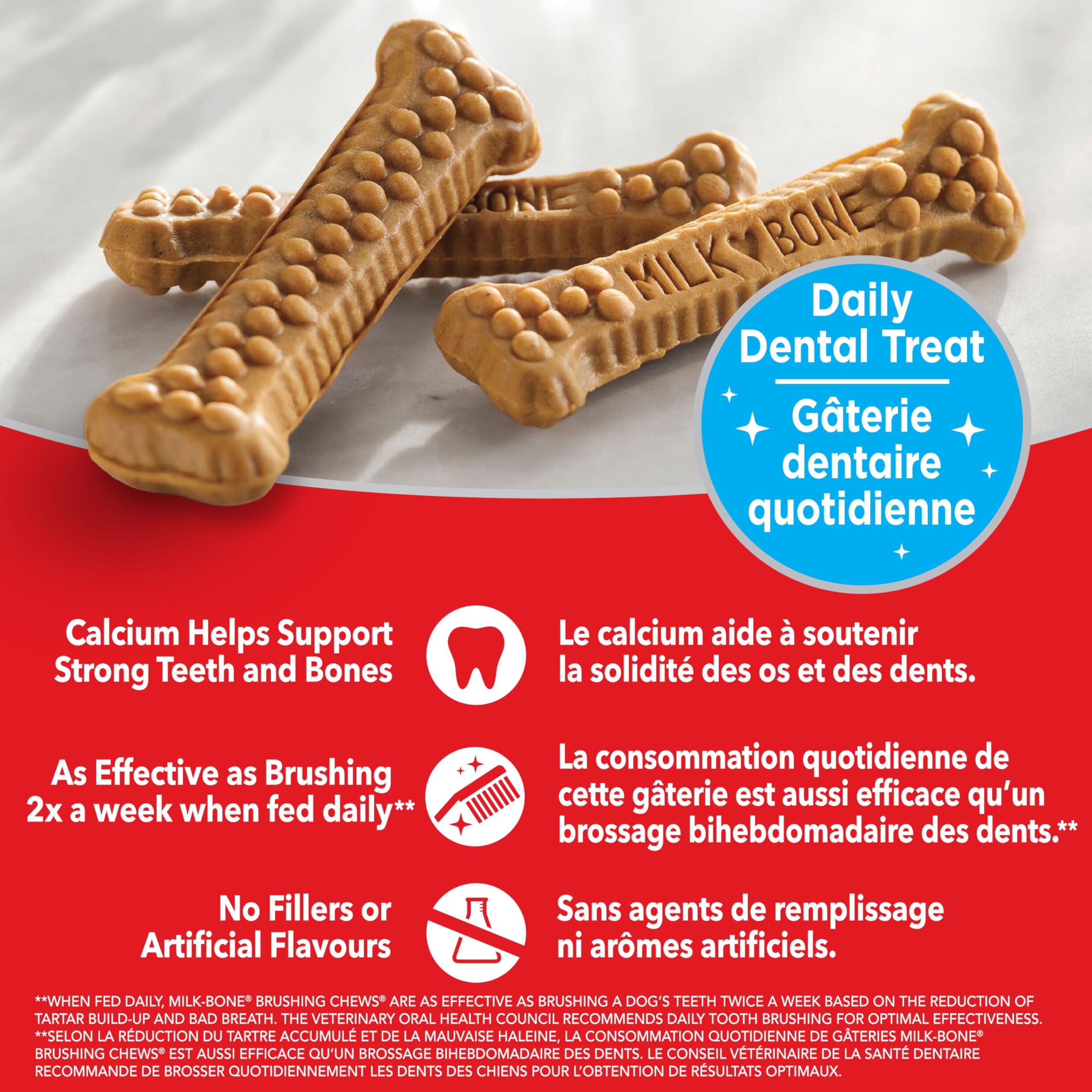 Milk-Bone Brushing Chews Dental Dog Treats, Chicken Flavour Dental Chew, Helps Clean Teeth and Reduce Bad Breath, For Medium Dogs, 45 Treats (Pack of 1) 🍁 All In One Marketplace Canada