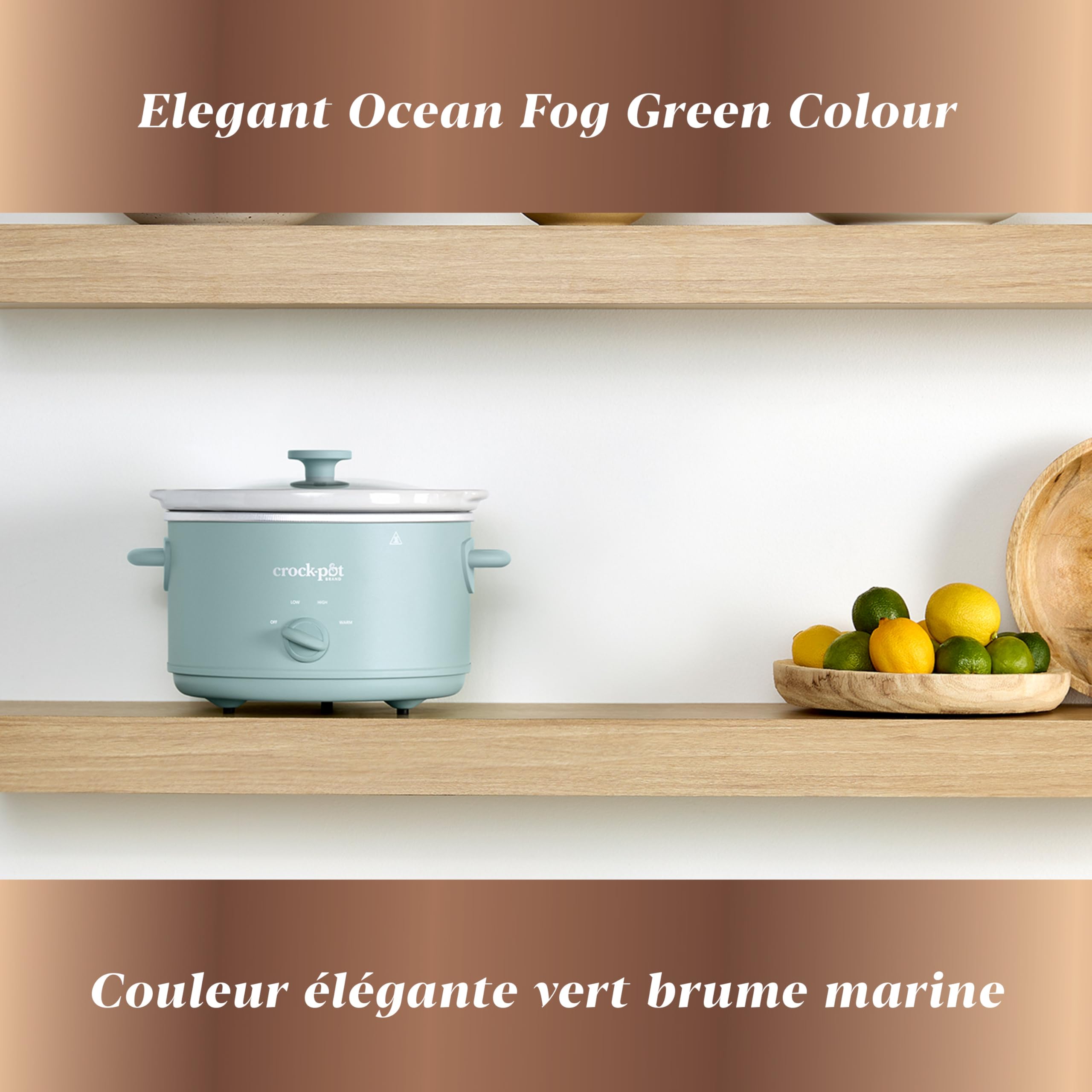 Crock-Pot Design Series 4.5-Quart Manual Slow Cooker, Ocean Fog Green 🍁 All In One Marketplace Canada