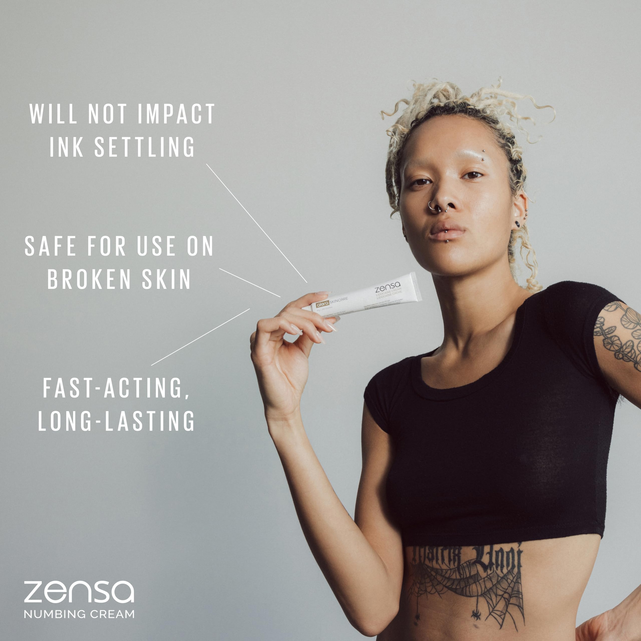 Zensa Tattoo Numbing Cream 5% Lidocaine, Safe on Broken Skin | Fast-Acting Pain Relief for Tattoos, Microneedling, Waxing, Injections | Vegan, Steroid-Free, Professional-Grade | Best Tattoo Numbing Cream 1 Oz (DIN 02449684) 🍁 All In One Marketplace Canada