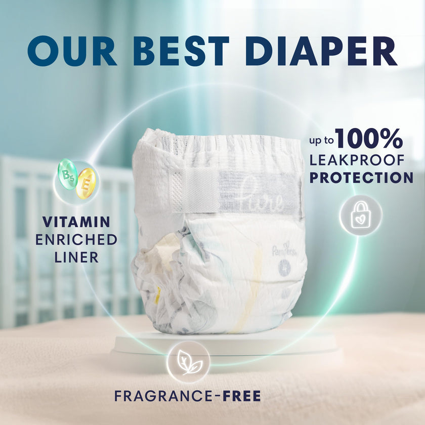 Pampers Pure Baby Diapers, Size 4 (22-37 lbs), 150, Up to 100% Leakproof, Premium Hypoallergenic Soft Diapers 🍁 All In One Marketplace Canada