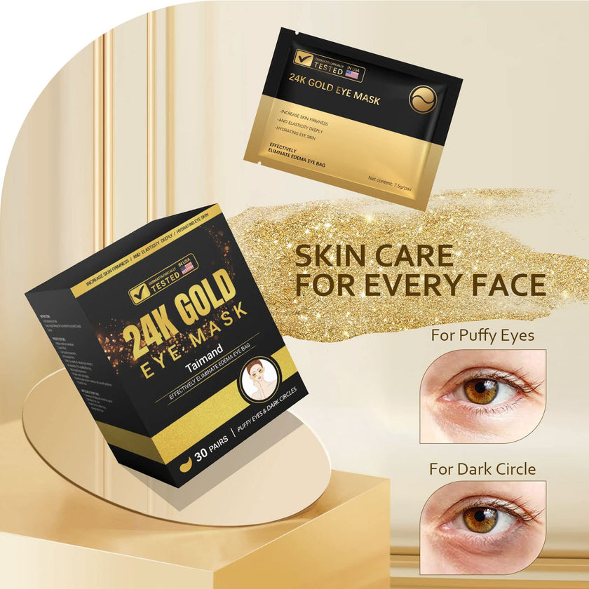 Under Eye Patches (30 Pairs), 24k Gold Eye Patches for Women and Men, Bachelorette Party Favors, Birthday Gift for Women - Skincare Self Care - USA Tested 🍁 All In One Marketplace Canada