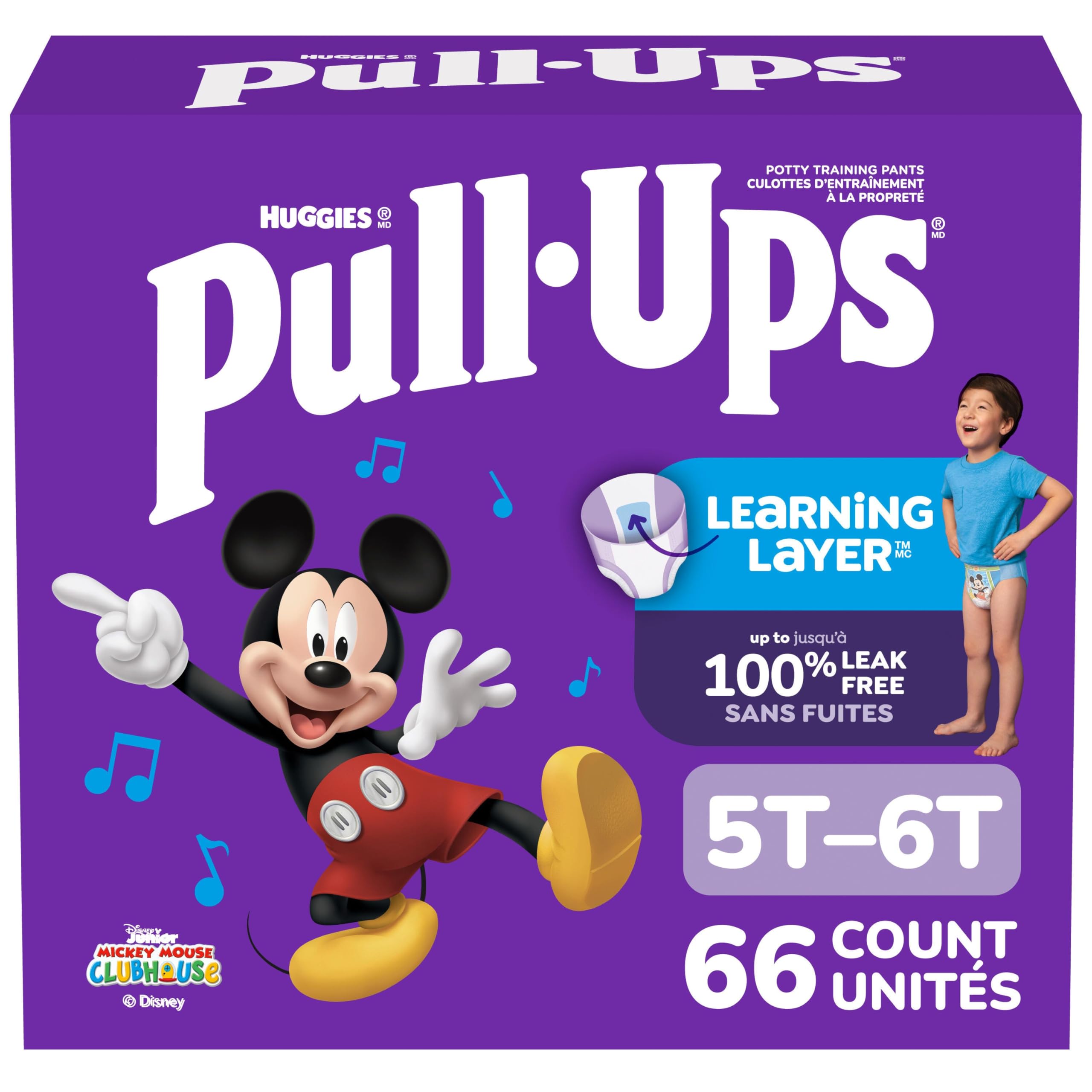 Pull-Ups Boys Potty Training Underwear, Easy Open Toddler Pants 5T-6T (46+ lbs), Learning Designs for Toddlers, 66 count 🍁 All In One Marketplace Canada