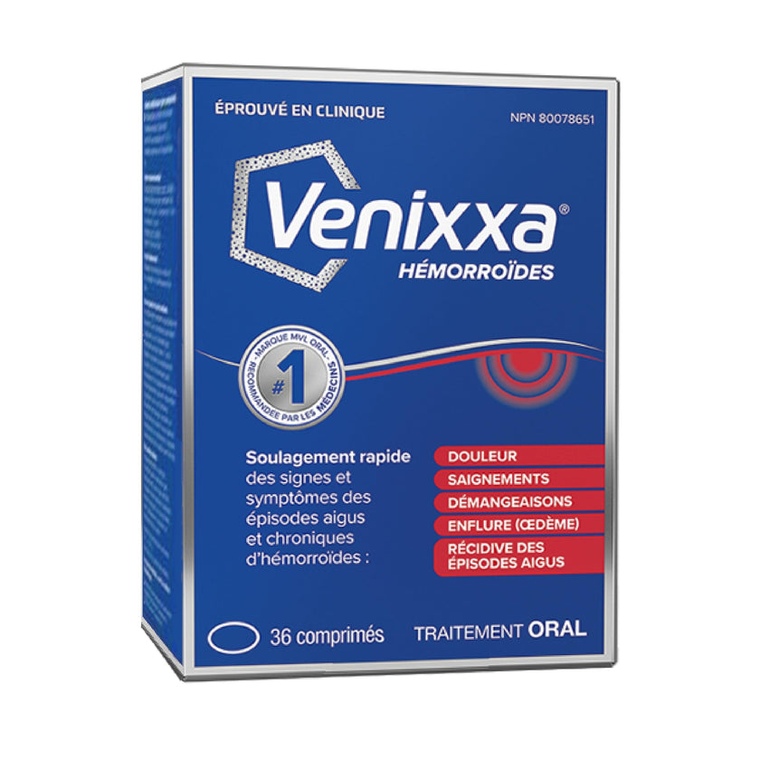 Venixxa Hemorrhoid Oral Treatment, Clinically Proven to Relieve Pain, Bleeding and Itching Associated with Hemorrhoids, 36 Tablets 🍁 All In One Marketplace Canada