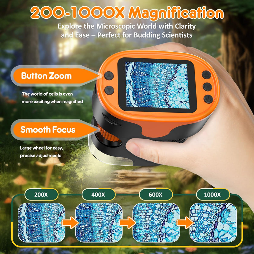 1000X Handheld Digital Microscope for Kids - 4K 2.0