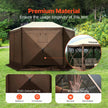 VEVOR Camping Gazebo Tent, 12'x12', 6 Sided Pop-up Canopy Screen Tent for 8 Person Camping, IPX3 Water-Resistant Screen Shelter w/Portable Storage Bag, Ground Stakes, Mesh Windows, Brown & Beige 🍁 All In One Marketplace Canada