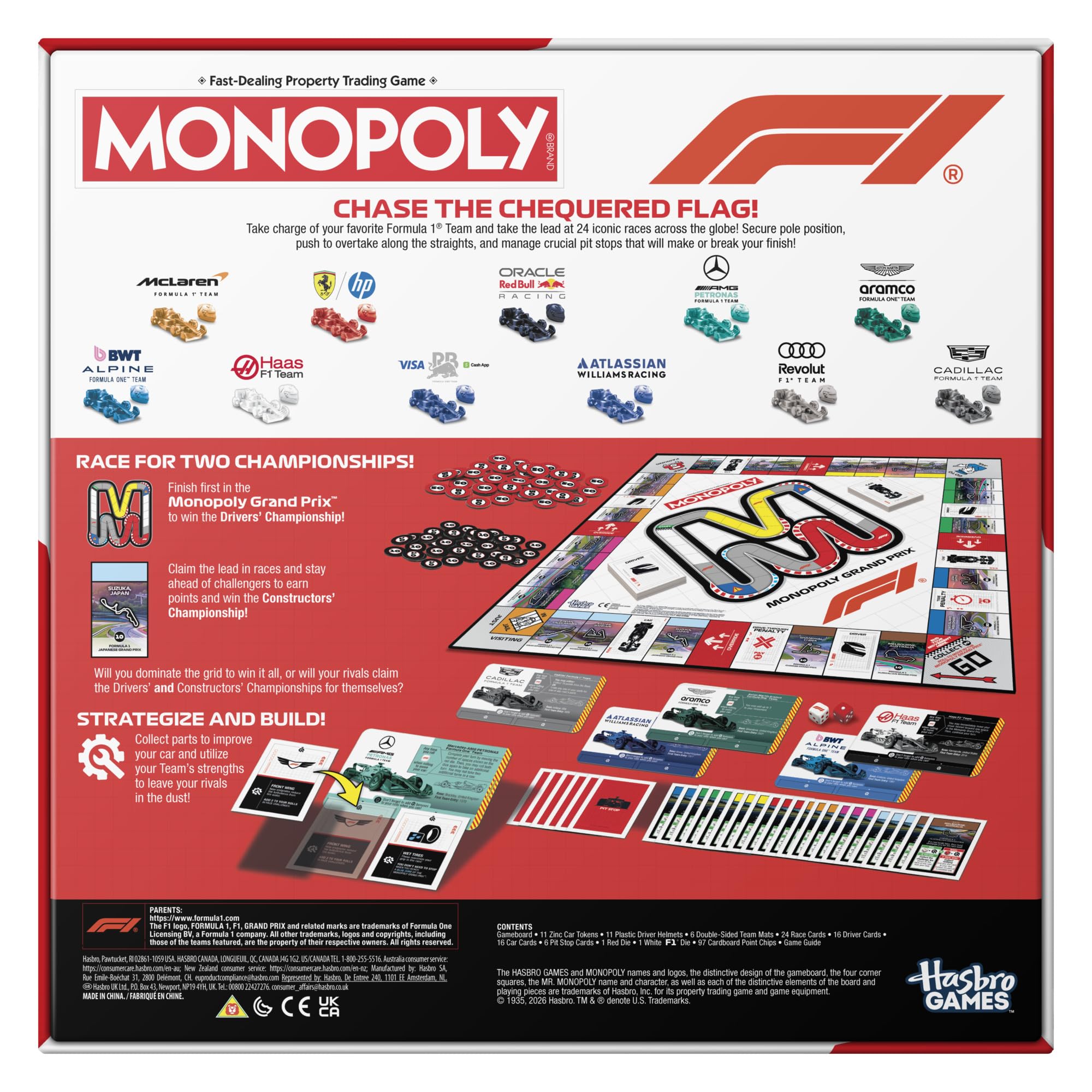 Monopoly F1 Edition Board Game | Officially Licensed Formula 1 Game | Family Games for Kids, Teens and Adults | 2-6 Players | 45 Mins. | Ages 8+ (English) 🍁 All In One Marketplace Canada