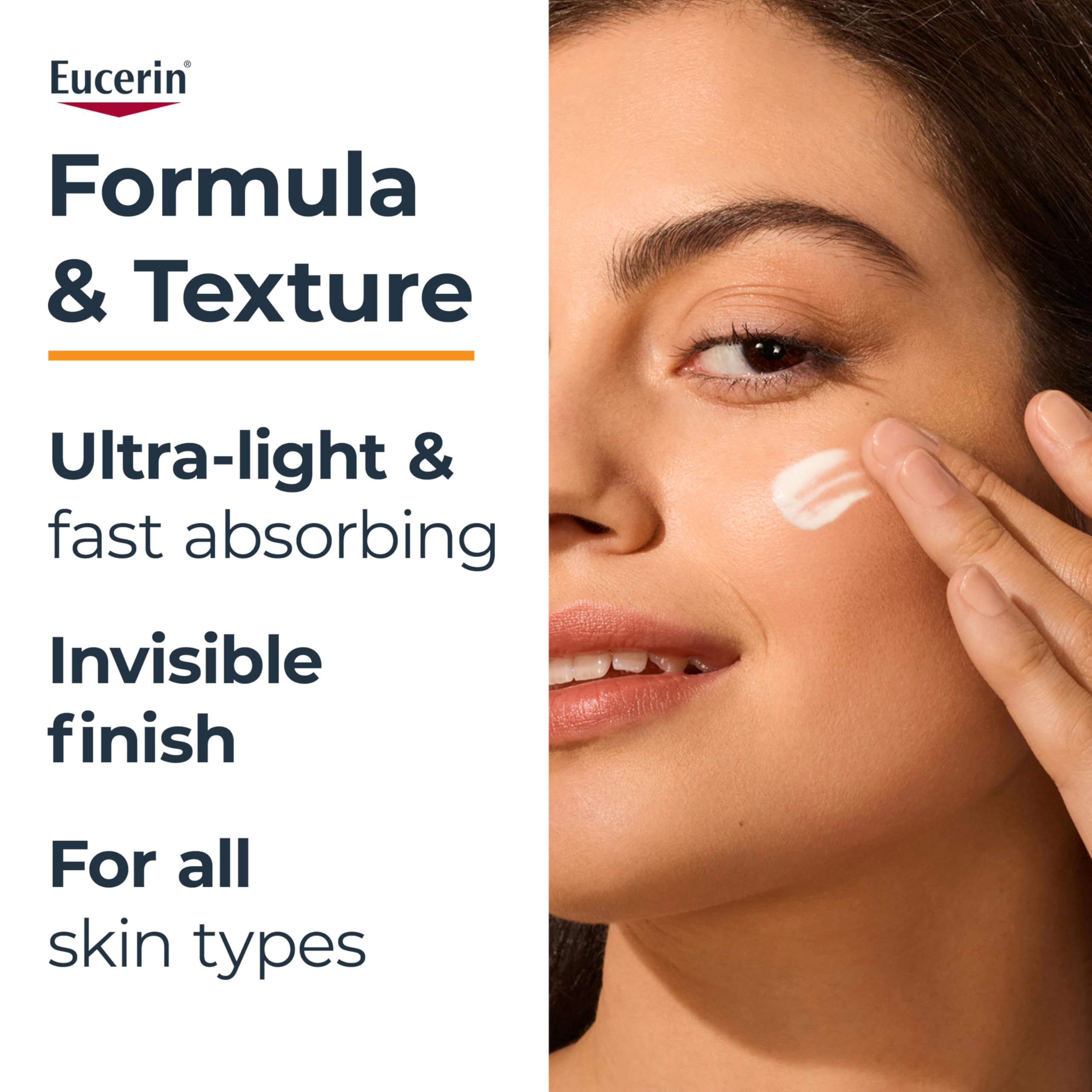 Eucerin Complete Hydration Ultra-Light Fluid Sunscreen, Daily Face Sunscreen SPF 50 With Hyaluronic Acid, Body SPF 50 Lotion with UVA-UVB Sun Protection, Fragrance Free & Non Greasy, 50 ml 🍁 All In One Marketplace Canada