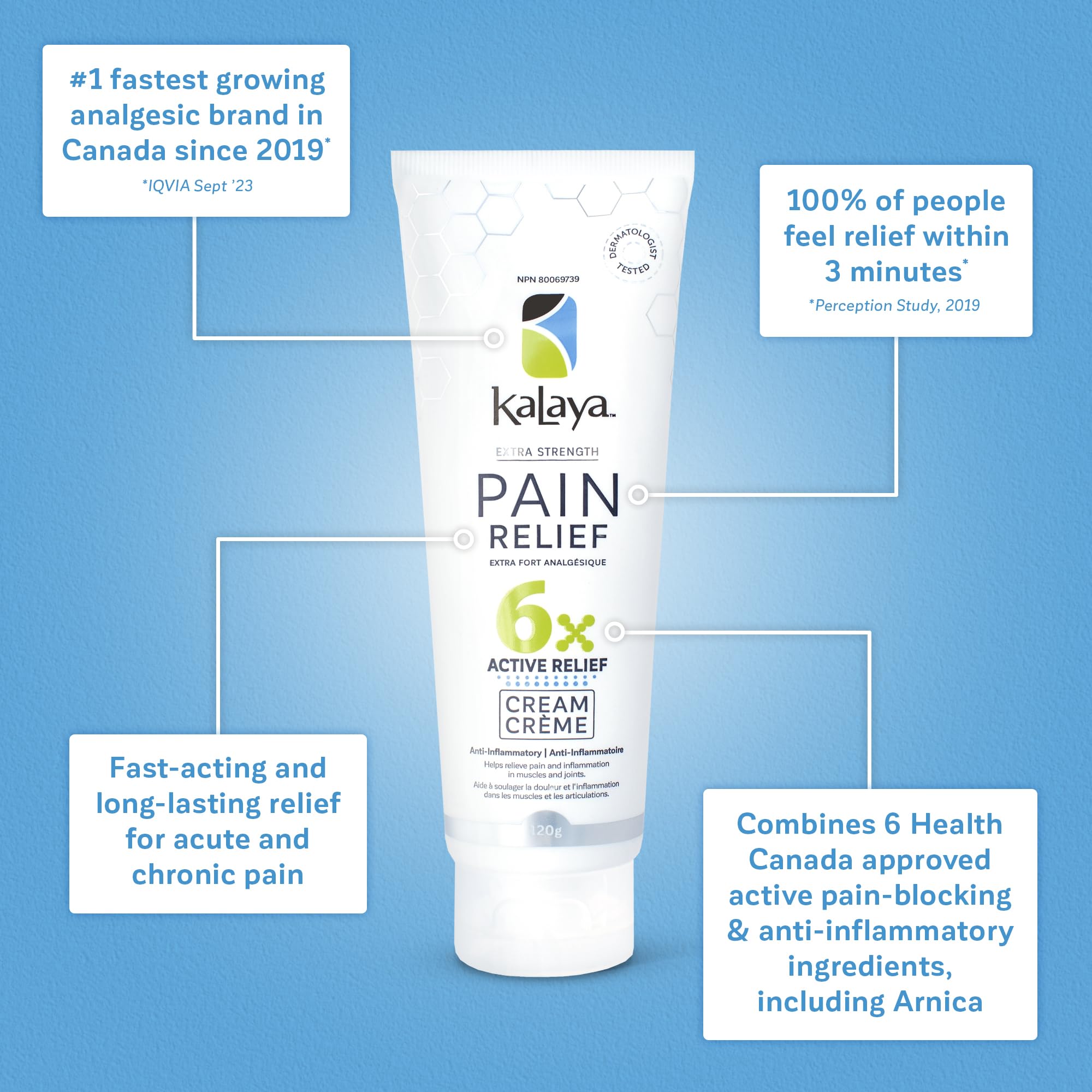 KaLaya 6X Extra Strength Pain Relief Cream with Arnica for Arthritis, Joint, Muscle, Back, Neck, Shoulder, Hand and Knee Pain- Medically formulated with 6 Natural Active, Pain Blocking & Anti inflammatory Ingredients (100g - Pack of 1)