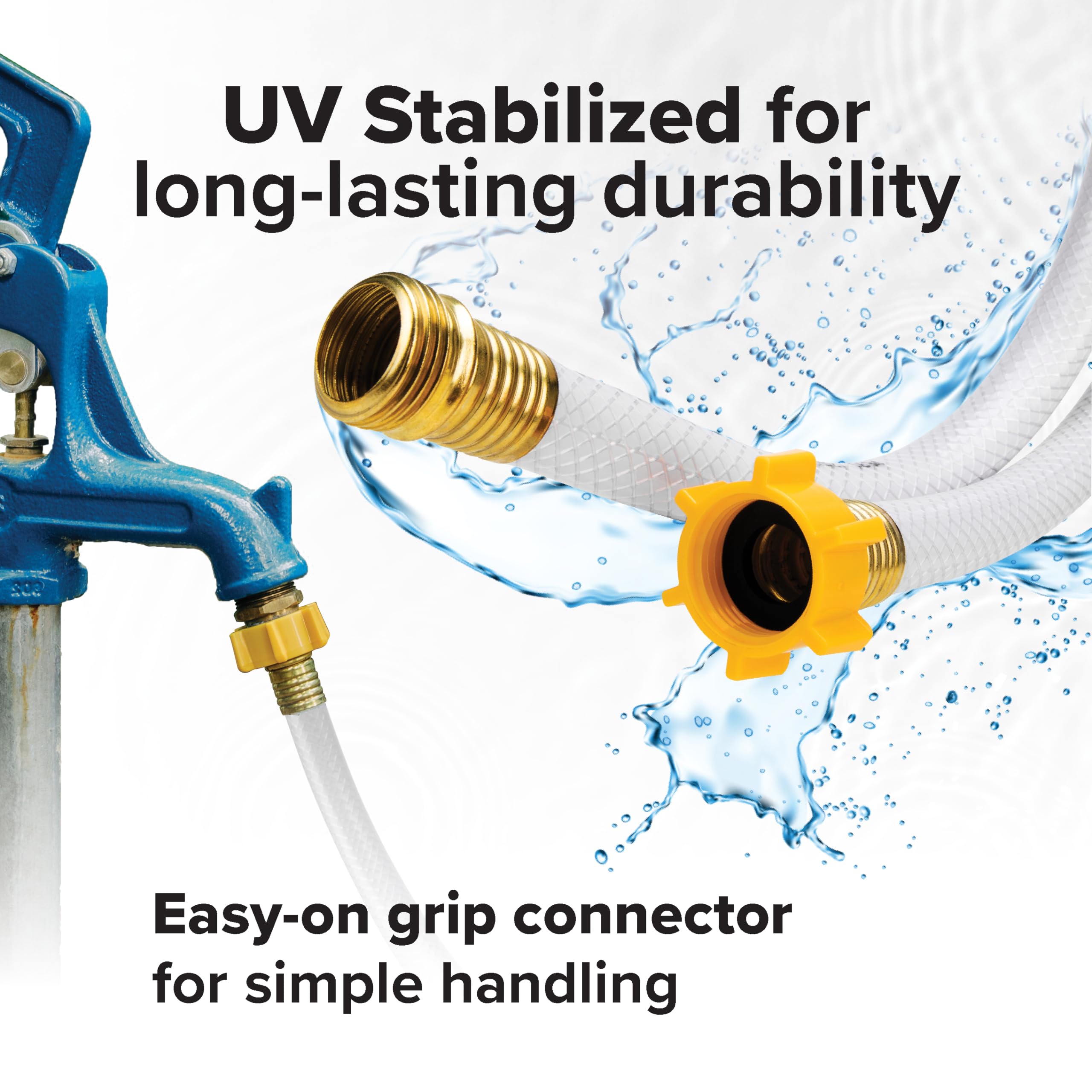 Camco TastePURE 10’ Camper/RV Drinking Water Hose - Certified Drinking Water Safe - Features Reinforced PVC Design w/Brass Fittings & Swivel Female Connector - 1/2-Inch ID (22743) 🍁 All In One Marketplace Canada