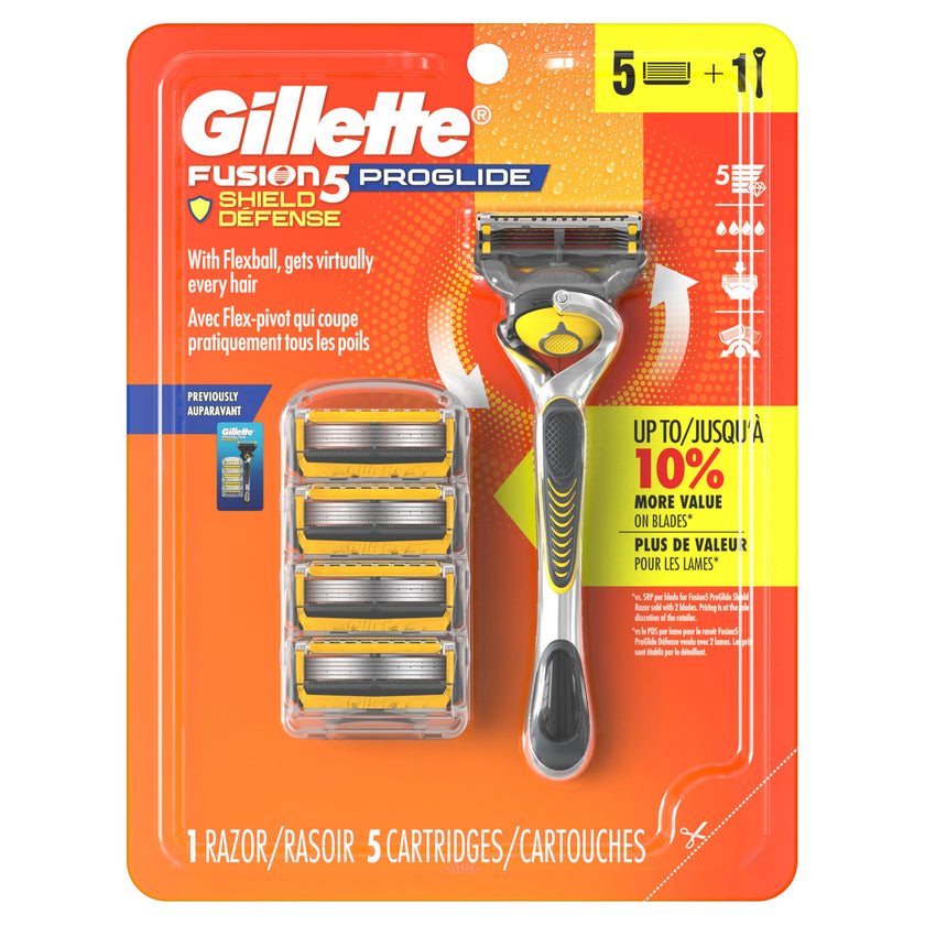 Gillette ProShield Mens Razor, 1 Handle + 5 Blade Refills, 1 Count (Pack of 1) 🍁 All In One Marketplace Canada