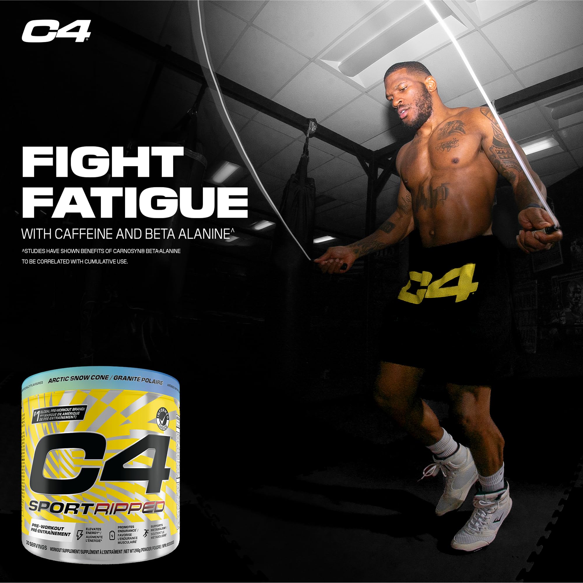 Cellucor C4 Ripped Thermogenic Pre Workout Powder - Informed-Choice Certified Preworkout Energy & Fat Metabolism - Artic Snow Cone, 30 Servings 🍁 All In One Marketplace Canada