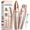 VG VOGCREST Eyebrow Facial Trimmer: 2 in1 Rechargeable Facial Hair Removal and Eyebrow Shaver - Face Lips Body Painless Facial Razor with Built-in LED Light (Rose Gold) 🍁 All In One Marketplace Canada