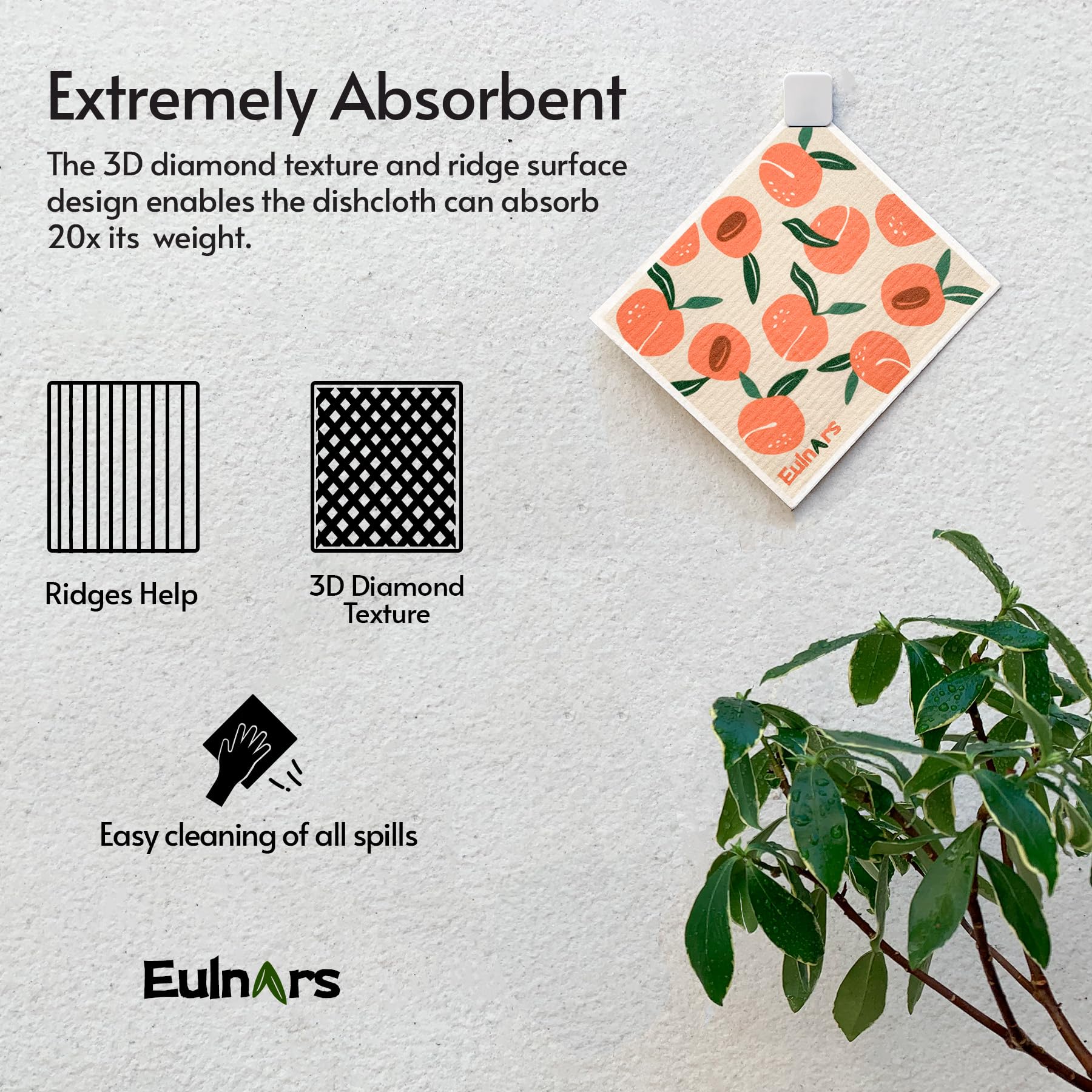 Eulnars Swedish Dish Cloth, 8-Pack Reusable Paper Towels, Swedish Dish Cloth with 3 Clips, 9 Classified Labels, Quick Drying Washable Dish Cloths, Super Absorbent Kitchen Towels, Odorless 🍁 All In One Marketplace Canada
