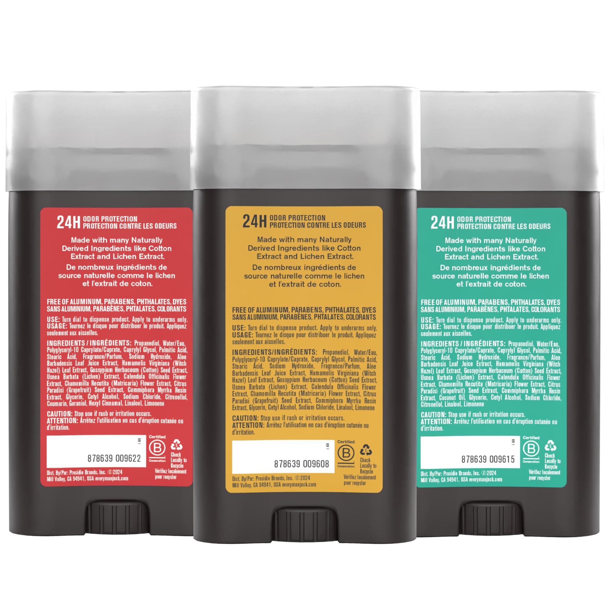 Every Man Jack Men's Deodorant Variety Set - Three Full-Sized Deodorant Sticks with Clean Ingredients & Incredible Scents - Cedar + Red Sage, Amber + Sandalwood, Sea Mineral + Citron - 85g (3 Pack) 🍁 All In One Marketplace Canada