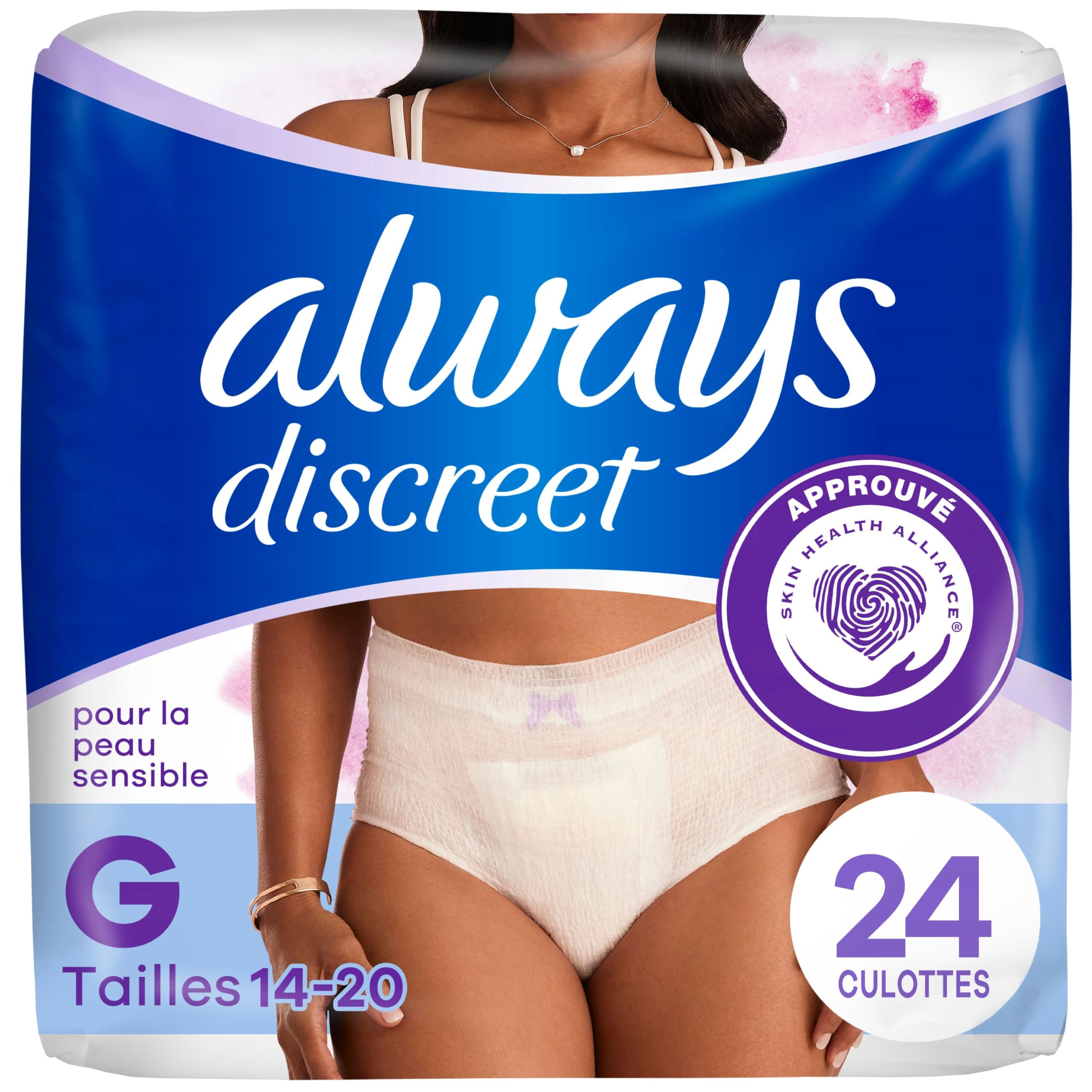 Always Discreet Sensitive, Adult Diapers for Women, Maximum Incontinence Underwear, Size Large, 24 Count 🍁 All In One Marketplace Canada