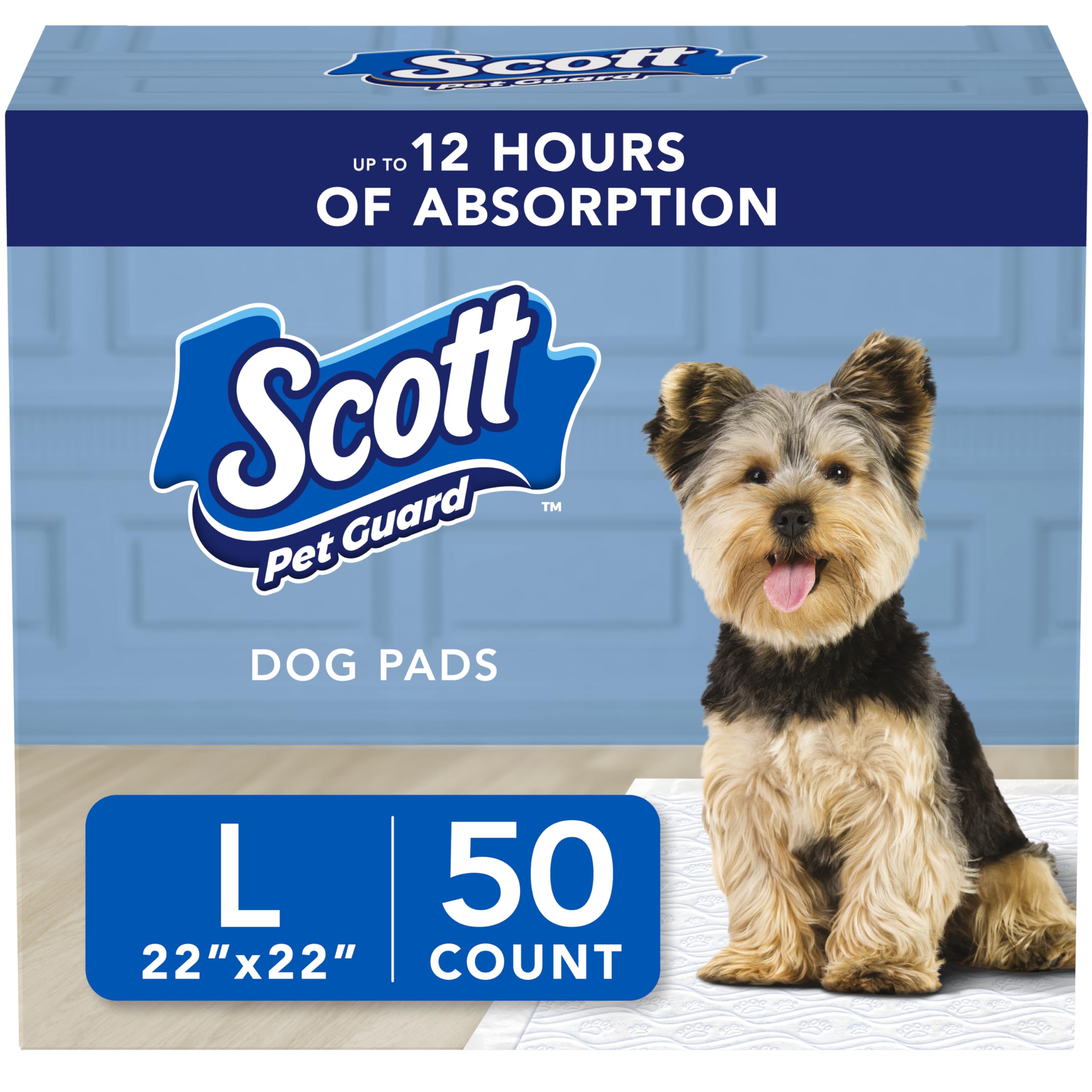 Scott Pet Guard Dog Pads, 12 Hour Odor Control, Large, 22