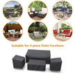 STARTWO Outdoor Waterproof Patio Furniture Covers 4-Piece Set for Chairs 32in, Loveseat 56in, Coffee Table 45in, Heavy Duty 600D, Black 🍁 All In One Marketplace Canada