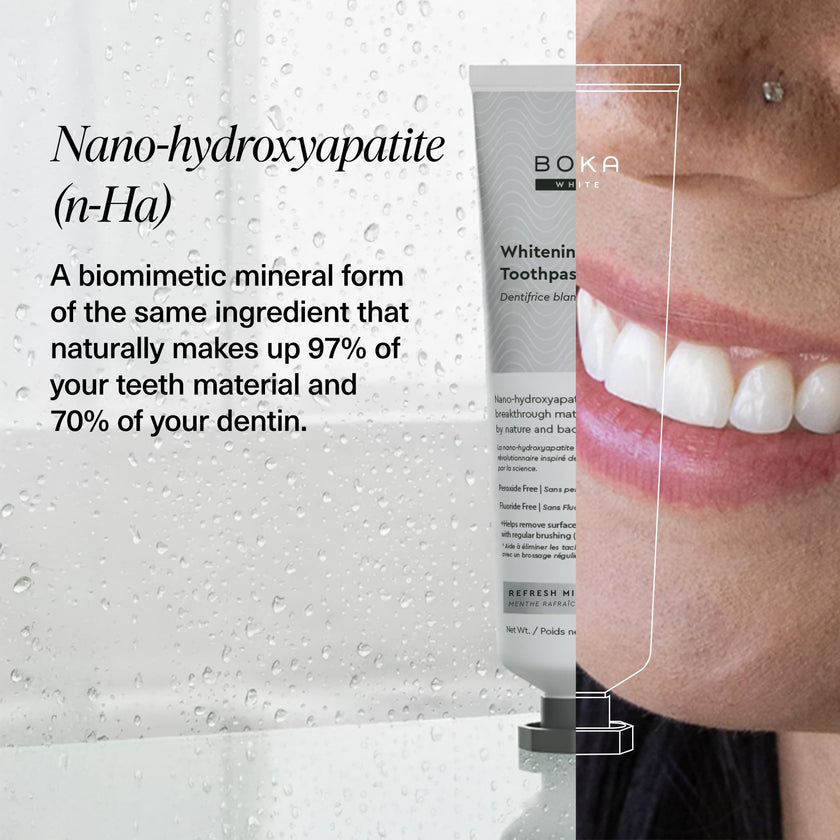 Boka Fluoride Free Toothpaste, Nano Hydroxyapatite Toothpaste, Appropriate for Sensitive Teeth, for Adult, Kids Oral Care - Whitening * Refresh Mint, 4 Fl Oz (113g) 3Pk 🍁 All In One Marketplace Canada