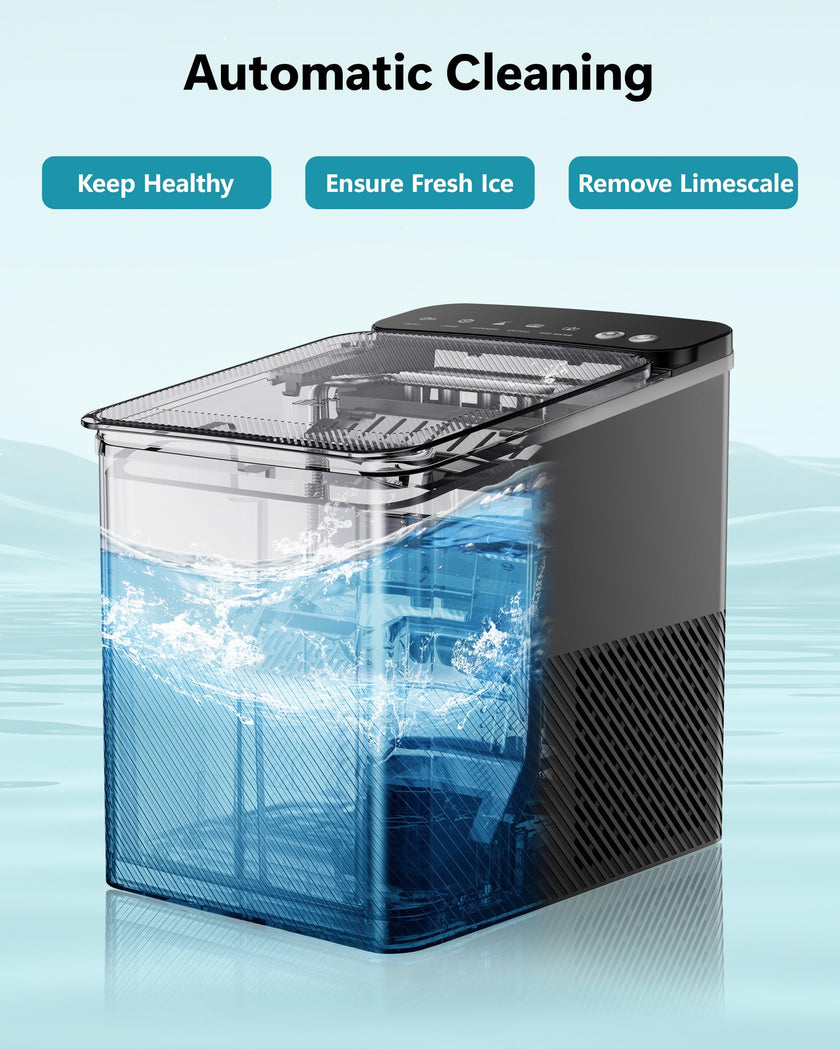 EUHOMY Countertop Ice Maker, 26.5 lbs/24H Portable Ice Machine with Ice Scoop & Basket, Fast 6-10 Mins Ice Making, 2 Ice Sizes, Ideal for Home, Kitchen, RV, Party 🍁 All In One Marketplace Canada