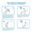 Shower Head, High Pressure Handheld Showerhead with Hose, 5 Settings Chrome Finished Hand Held Rainfall Shower Set- Including Bracket Teflon Washer 🍁 All In One Marketplace Canada