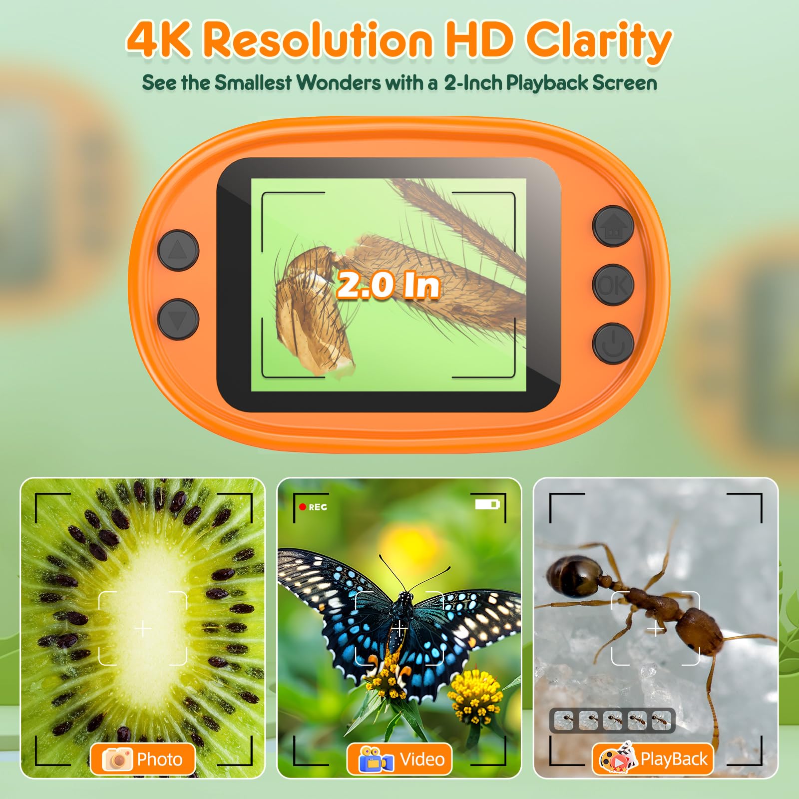1000X Handheld Digital Microscope for Kids - 4K 2.0