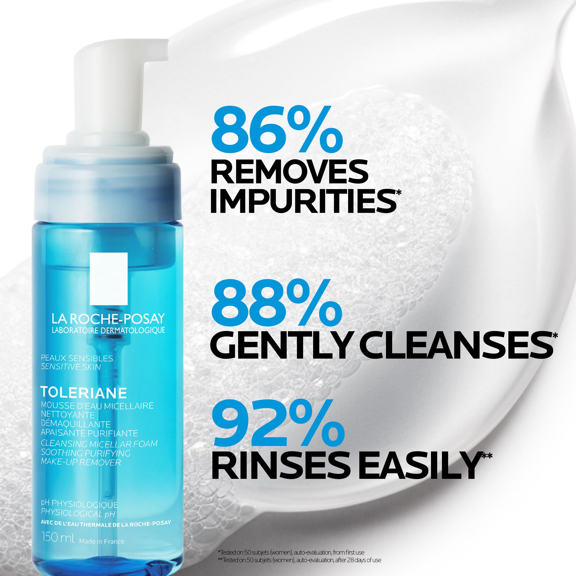 La Roche Posay Gentle Face Wash, Toleriane Micellar Foaming Water, Gently Cleanses and Purifies Skin, Formulated with Glycerin, Alcohol-Free, Recommended by Dermatologists, 150ml 🍁 All In One Marketplace Canada
