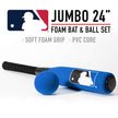 Franklin Sports MLB Kids Foam Baseball Bat + Ball Set - Jumbo Oversize Toy Bat + Foam Ball for Kids + Toddlers - Blue - 24