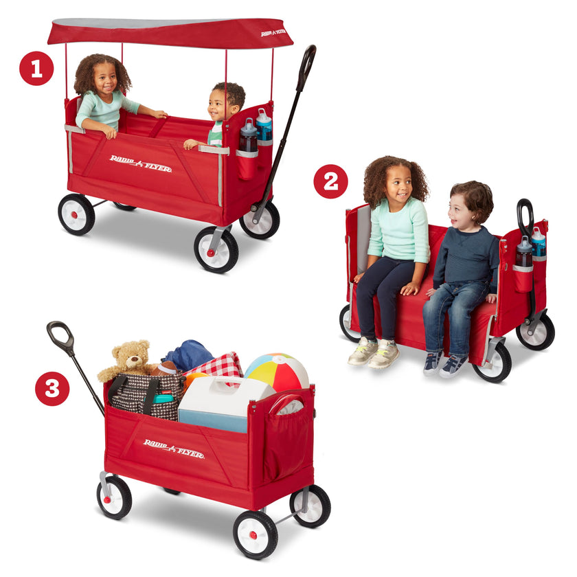 3 In 1 Off-Road EZ Fold Wagon with Canopy 🍁 All In One Marketplace Canada