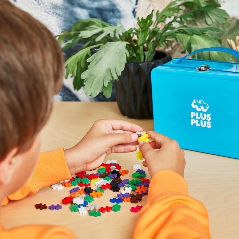 PLUS PLUS - 600 Pcs 12 x 20 mm Blue Metal Travel Case Building Blocks 🍁 All In One Marketplace Canada