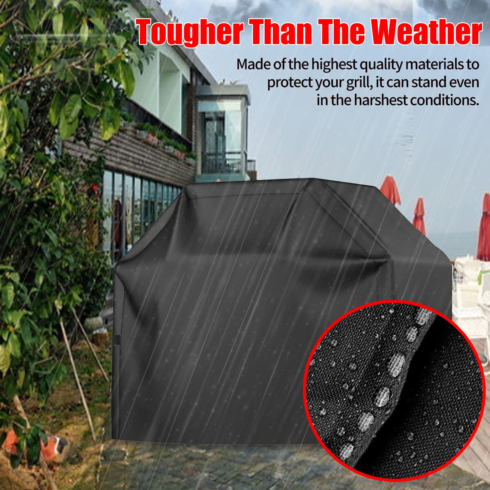 Grill Cover, 52 inch BBQ Gas Grill Cover Waterproof Weather Resistant, UV and Fade Resistant, UV Resistant Material for Weber Char-Broil Nexgrill Grills and More, Black 🍁 All In One Marketplace Canada