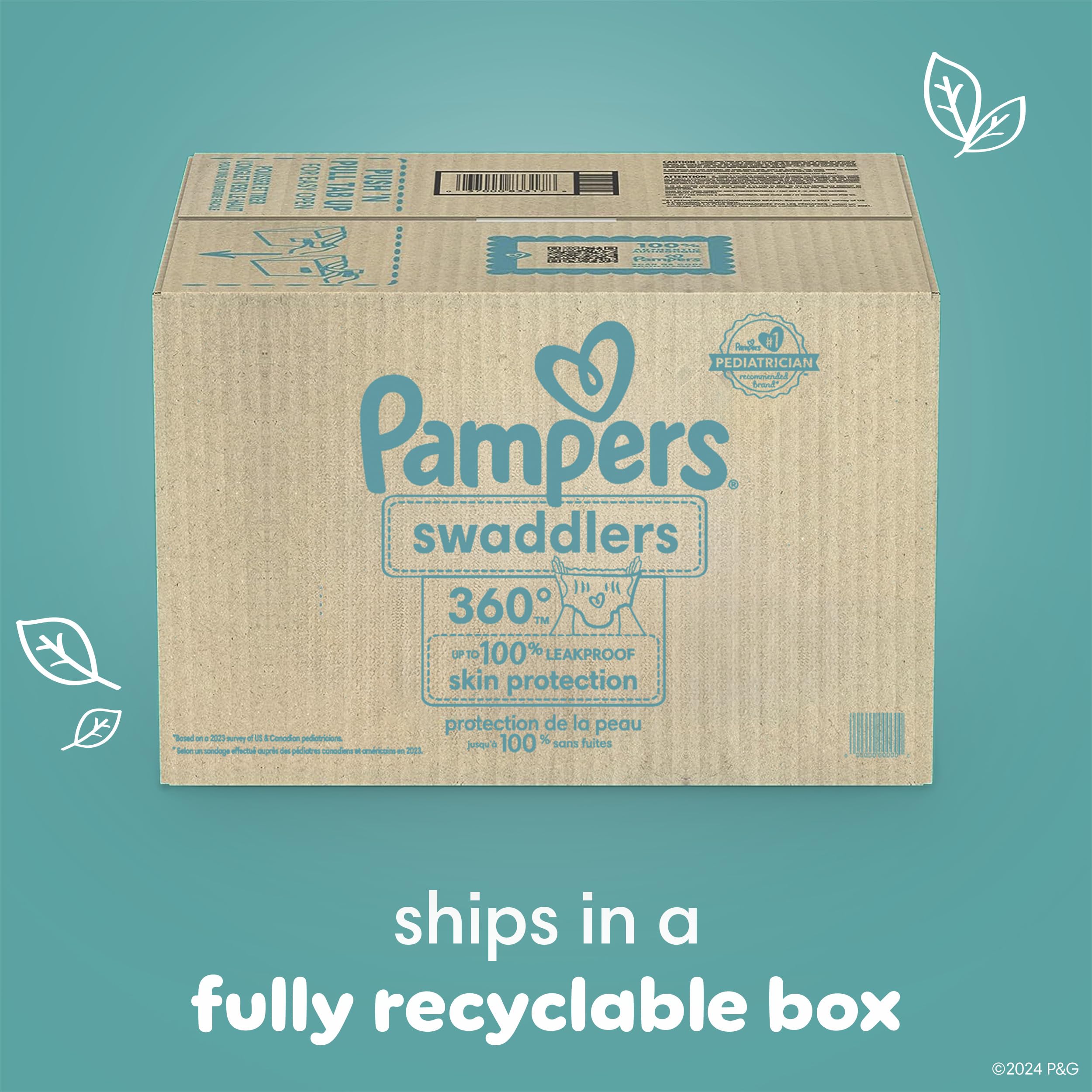 Pampers Diapers - Swaddlers 360° - Size 5, up to 100% Leakproof Comfy Dry Fit, EZ Off Tabs Designed for Easy Changes, Pull On Diaper, 1 Pack (Count of 116) 🍁 All In One Marketplace Canada