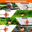 21V Cordless Weed Wacker for Thick Weeds, Lawn & Yard, 3-in-1 String Trimmer/Edger/Brush Cutter with 2 Batteries, 4 Blades & Wheels, 90° Pivot Head, Adjustable Height, Lightweight Easy for Homeowners 🍁 All In One Marketplace Canada