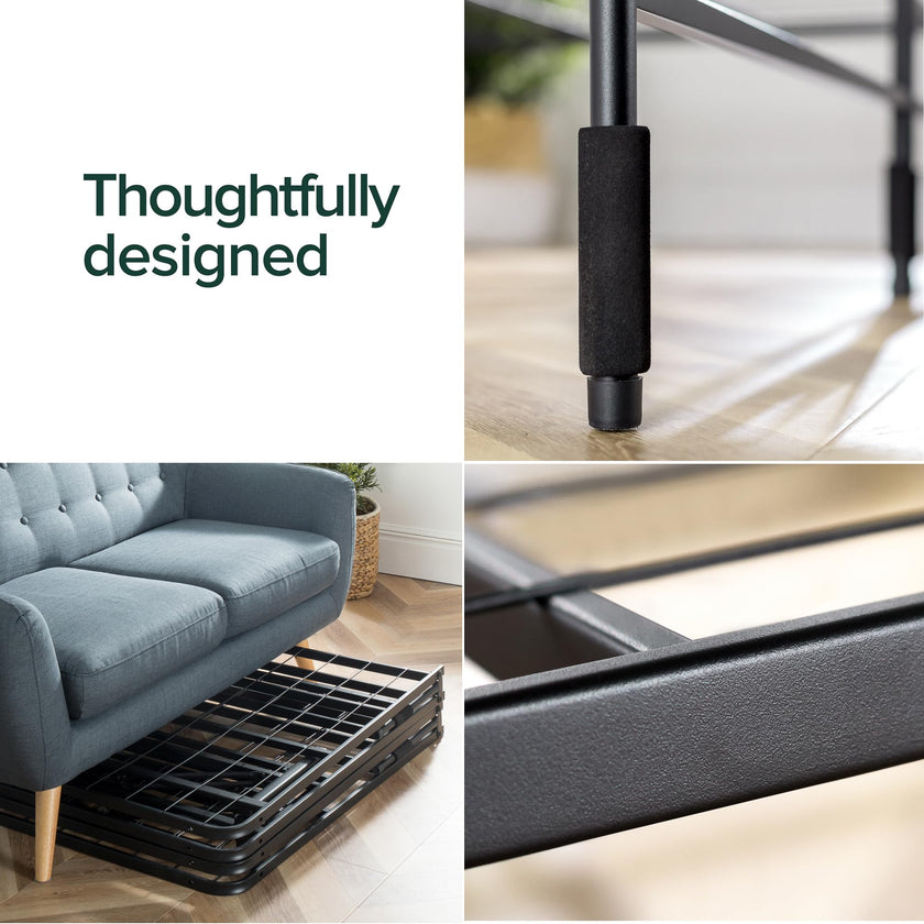 ZINUS SmartBase Tool-Free Assembly Mattress Foundation / 14 Inch Metal Platform Bed Frame/No Box Spring Needed/Sturdy Steel Frame/Underbed Storage, Black, Twin, Regular 🍁 All In One Marketplace Canada